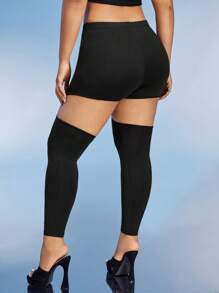 SHEIN ICON Plus Cut Out Leggings - Black - View 2