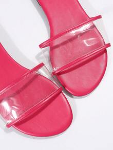 Mujer Sandalias neón rosado plano miedoso verano - Rosa Fucsia - Ver 6