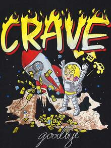 ROMWE MEN Street Life Guys Letter & Cartoon Graphic Tee - Black - View 3