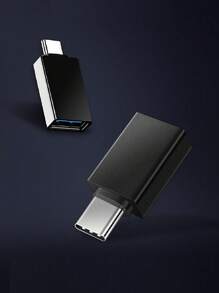 1入組鋁合金Type-C至USB充電器數據線適配器 - 黑色 - 查看 3