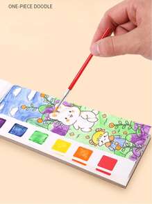 1 pieza Libro de colorear con figura de dibujos animados & con patrón de conejo colorante dulce a dibujar para pintura - Multicolor - Ver 5