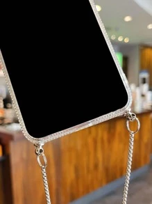 Vỏ điện thoại trang trí hình trái tim bằng đá rhinestone có dây đeo chéo - Nhiều màu - Xem 6