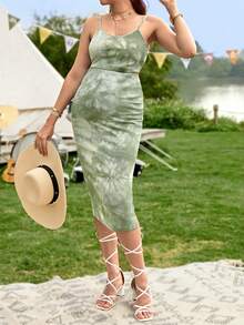 SHEIN Maternidad de tie dye Top de tirantes & Falda - Multicolor - Ver 3