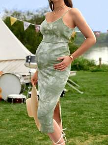 SHEIN Maternidad de tie dye Top de tirantes & Falda - Multicolor - Ver 4