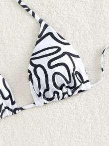 Swim Vcay 滿版印花吊脖三角杯比基尼上衣