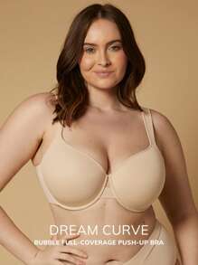 LUVLETTE Plus Dream Curve Support + 全覆盖聚拢 T 恤文胸 - 杏色 - 查看 12