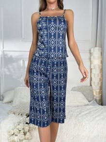 Geo Print Cami Top & Pants PJ Set
