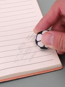 4 cục tẩy hình quả bóng đá, cục tẩy bút chì cầm tay sáng tạo cho học sinh, văn phòng - màu đen - Xem 3