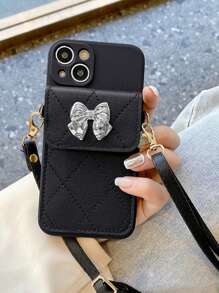 Cell Phone Lanyards Crossbody Rope Card Holder Wallet Phone Case Compatible With Xiaomi Huawei Samsung S23 Protective Cover - Black - View 2