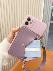 Crossbody Strap Wallet Style Phone Case With Card Slot, Compatible With Iphone, Xiaomi, Huawei, Samsung, Etc.