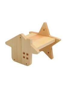 1pc Wooden Star Decor Cat Climbing Board For Cat For Play - Apricot - View 2