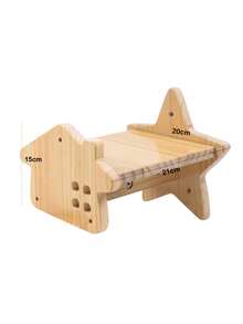 1pc Wooden Star Decor Cat Climbing Board For Cat For Play - Apricot - View 7