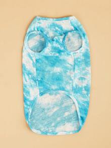 1pc Tie Dye Print Pet Tank For Dog And Cat For Summer - Blue - View 5