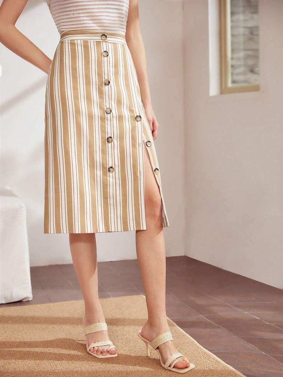 MOTF PREMIUM Váy Cotton Phối Sọc