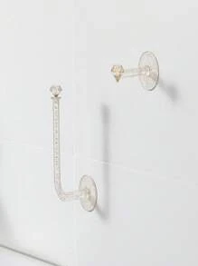1pc Plastic Crystal Mini Accessory Hook Shiny Wall Hook - Multicolor - View 1