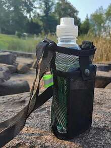 A Cốc nước Lớp bảo vệ , Lưới Cốc nước Cái túi , Chéo cơ thể Dây đeo , Ngoài trời Trà sữa Ấm đun nước phổ cập Cúp Che phủ , Điện thoại di động Ba lô - màu đen - Xem 4