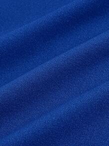 SHEIN Clasi 大碼荷葉邊胸部褶皺蝴蝶袖闊腿連體褲 - 藍色 - 查看 4