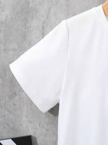 SHEIN 男童可愛舒適萬能卡通小熊圖案短袖上衣 - 白色 - 查看 5