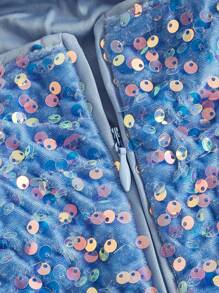 SHEIN ICON 褶邊亮片抹胸緊身連衣裙