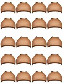 20Pcs Light Brown Stocking Wig Caps Stretchy Wig Caps for Women - Brown - View 3
