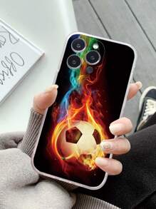 Ốp điện thoại chống rơi họa tiết bóng đá TPU trong suốt - Nhiều màu - Xem 3