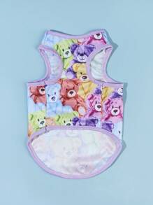 PETSIN 1pc Cartoon Bear Print Pet Tank For Dog And Cat For Summer