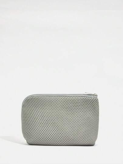 SHEIN 1入組滌綸洗漱用品收納現代素色收納袋和旅行