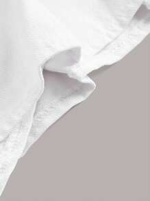 SHEIN ICON Solid Belted Denim Skirt - White - View 3