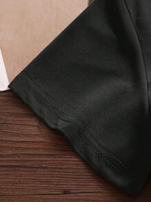 SHEIN LUNE 卡通大象印花T恤 - 黑色 - 查看 3