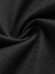 SHEIN LUNE 卡通大象印花T恤 - 黑色 - 查看 4