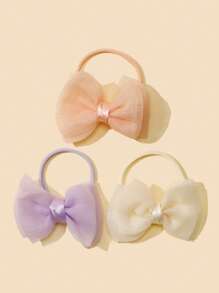 3pcs Baby Solid Color Bow Decor Hair Band - Multicolor - View 7