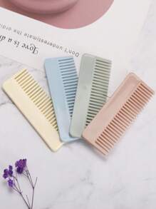 4pcs Women Solid Rectangle Casual Hair Comb For Daily Life - Multicolor - View 2