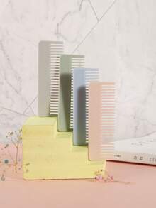 4pcs Women Solid Rectangle Casual Hair Comb For Daily Life - Multicolor - View 4