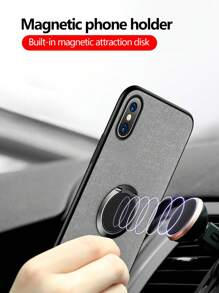 1入組圓形戒指座兼車用支架與超薄桌面支撐架，鋅合金 - 黑色 - 查看 3