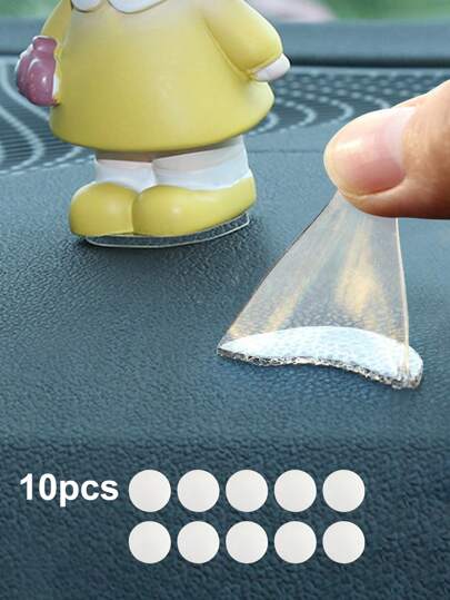 10pcs 3cm Diameter Clear Round Double-sided Tape