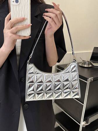 Bolso hobo pequeño guateado detalle cremallera asa superior