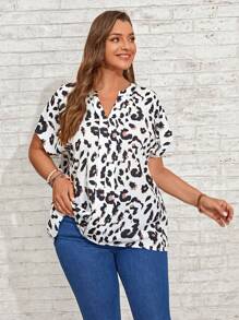 EMERY ROSE Áo sơ mi Plus Size In hoa Báo Giải trí - Nhiều màu - Xem 6