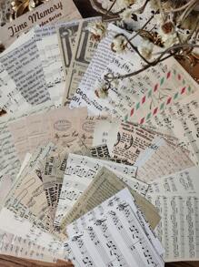 60pcs Music Sheet Pattern Material Paper, Vintage Multi-Purpose Decorative Paper For DIY Craft, Scrapbooking, Hand Account Back To School - Multicolor - View 4