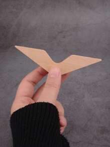 1pc Solid Color Wooden Book Page Holder, Simple Portable Thumb Book Page Holder For Student Reading Book - Khaki - View 5