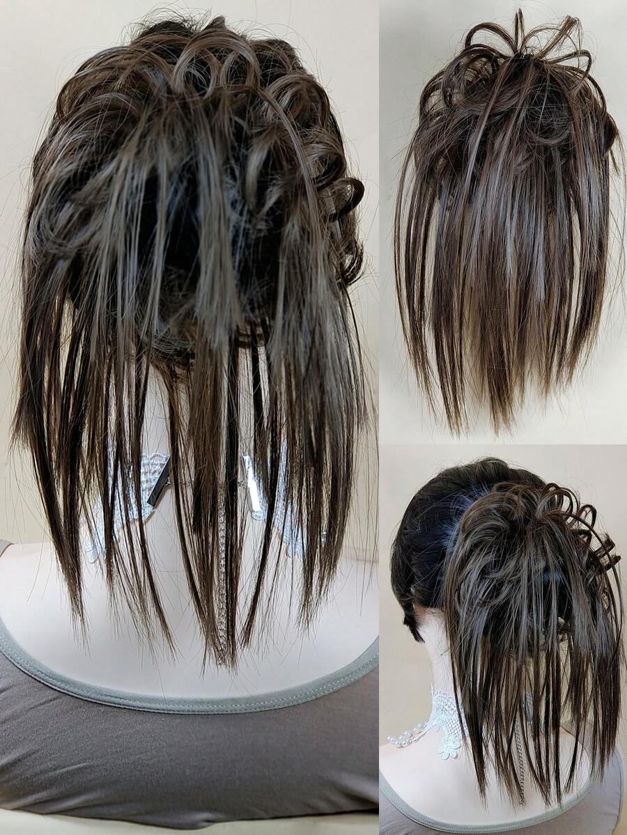 短直筒合成纖維接髮 - 棕色 - 查看 1