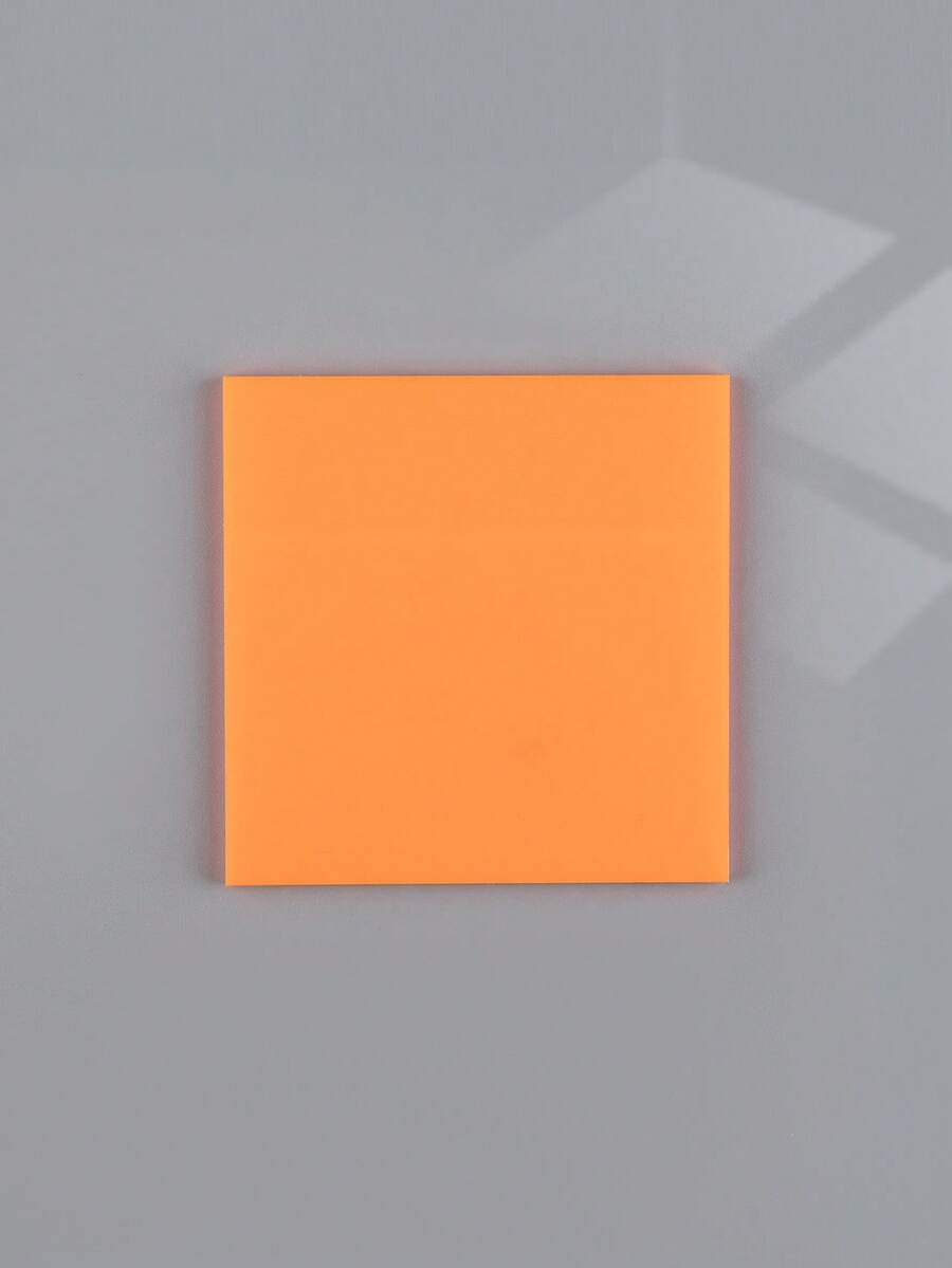 1 pieza Nota adhesiva unicolor transparente simple multipropósito a escribible para escuela oficina - Naranja - Ver 1