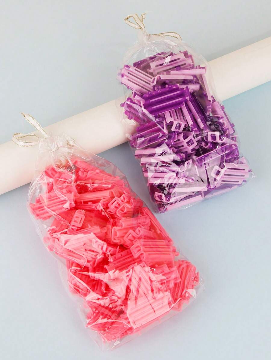 1pack Plastic Hair Root Curler Tool For Hair Styling - Pink - View 1