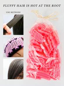 1pack Plastic Hair Root Curler Tool For Hair Styling - Pink - View 2