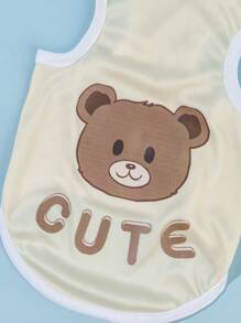 PETSIN 1入組卡通小熊印花寵物背心適用於狗狗和貓適合夏天