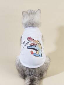 PETSIN 1 cái bể hoạt hình khủng long in hình thú cưng cho chó và mèo cho mùa hè - Nhiều màu - Xem 2