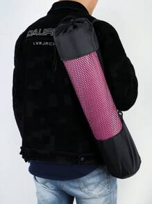 1pc Graphic Polyester Yoga Mat Storage Bag - Black - View 1