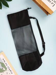 1pc Graphic Polyester Yoga Mat Storage Bag - Black - View 2