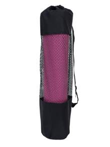 1pc Graphic Polyester Yoga Mat Storage Bag - Black - View 4