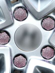 20pcs Rhinestone Decor Plastic Car Wheel Hub Protection Cover - Pink - View 1