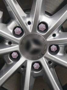 20pcs Rhinestone Decor Plastic Car Wheel Hub Protection Cover - Pink - View 2